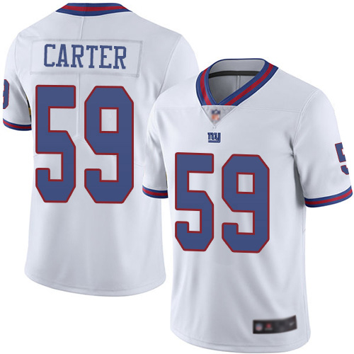 Men New York Giants #59 Lorenzo Carter Limited White Rush Vapor Untouchable Football NFL Jersey